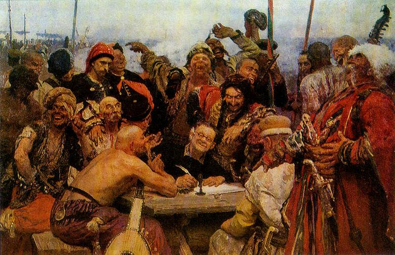 llya Yefimovich Repin The Reply of the Zaporozhian Cossacks to Sultan of Turkey oil painting image